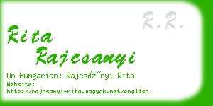 rita rajcsanyi business card